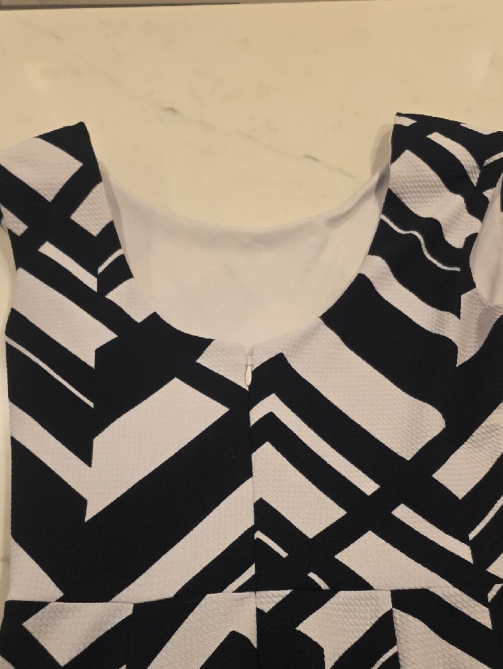 Tiana B. White Dress with Black Detail And Scoop Back - Picture 7 of 10
